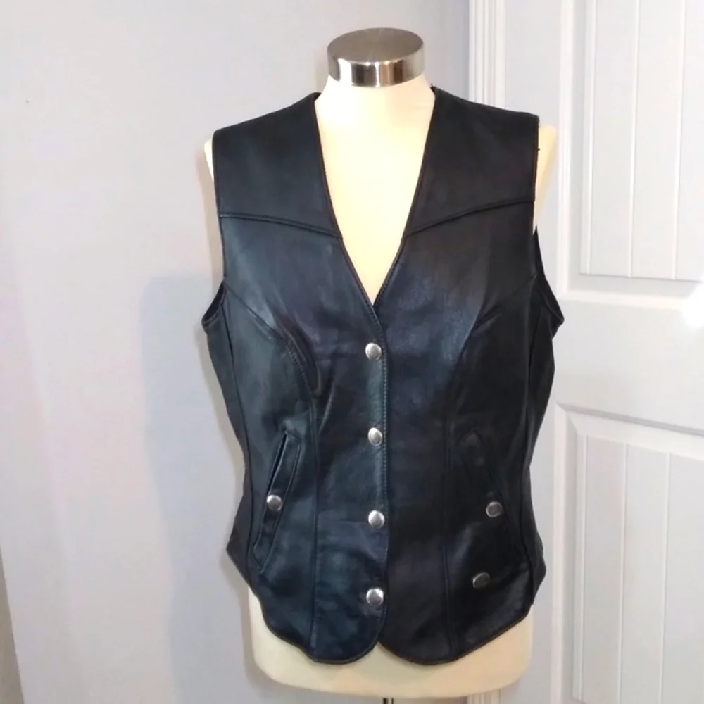 Harley Davidson Women's Leather Vest - Picture 1 of 12